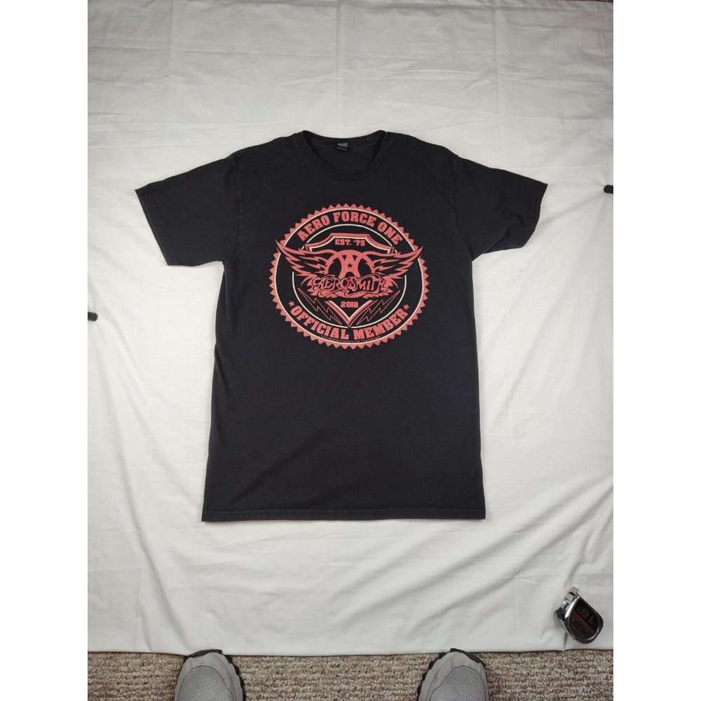 Aerosmith Men's Size M Aero Force One 2018 Official Member Black Rock T-shirt